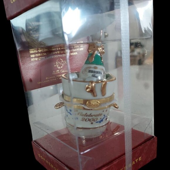 NIB Lenox Commemorate 2000 Champagne Bucket Time Capsule 24K GOLD TRIM Ornament - Picture 1 of 1